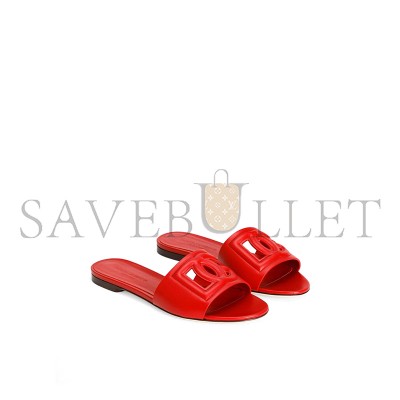 DOLCE GABBANA CALFSKIN SLIDERS WITH DG LOGO CQ0436AY3298X052 DOLCE GABBANA CALFSKIN SLIDERS WITH DG LOGO CQ0436AY3298X052
